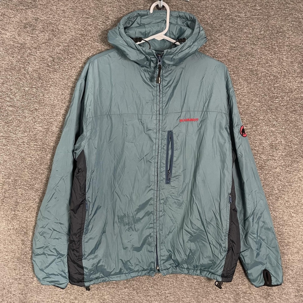 Mammut Ajungilak MTI Performance Jacket Mens Medium Blue Hooded Insulated